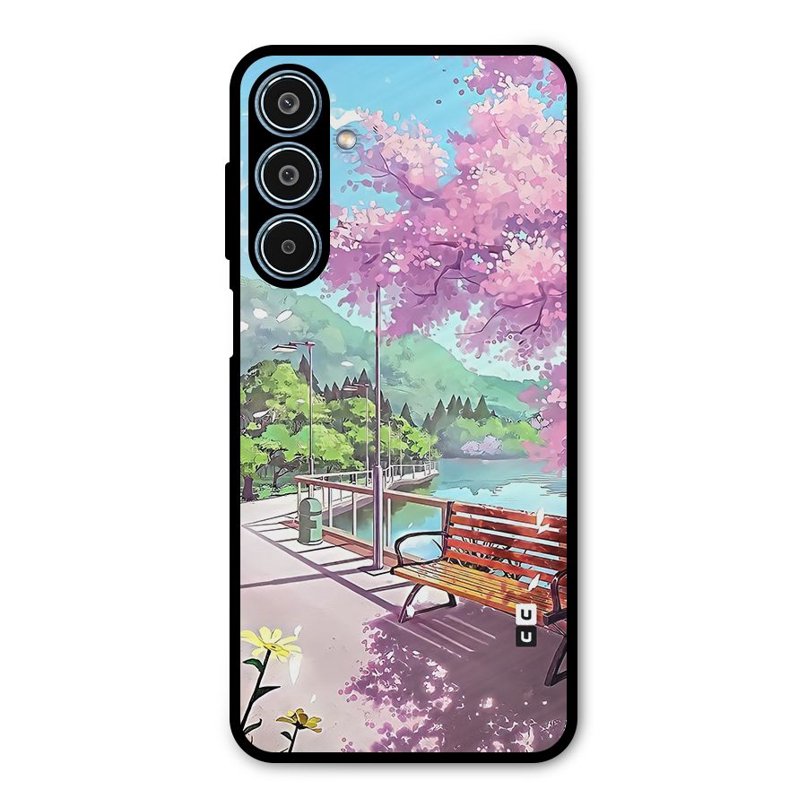Beautiful Cherry Blossom Landscape Metal Back Case for Galaxy M35