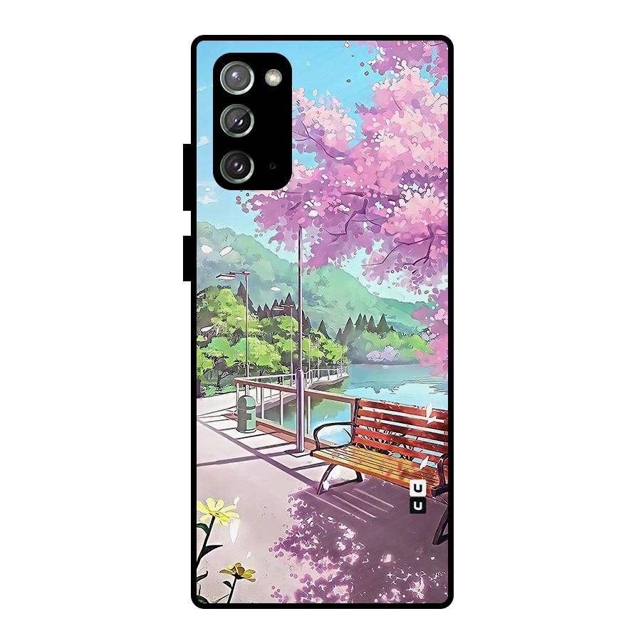 Beautiful Cherry Blossom Landscape Metal Back Case for Galaxy Note 20