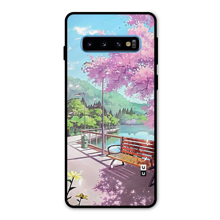 Beautiful Cherry Blossom Landscape Metal Back Case for Galaxy S10