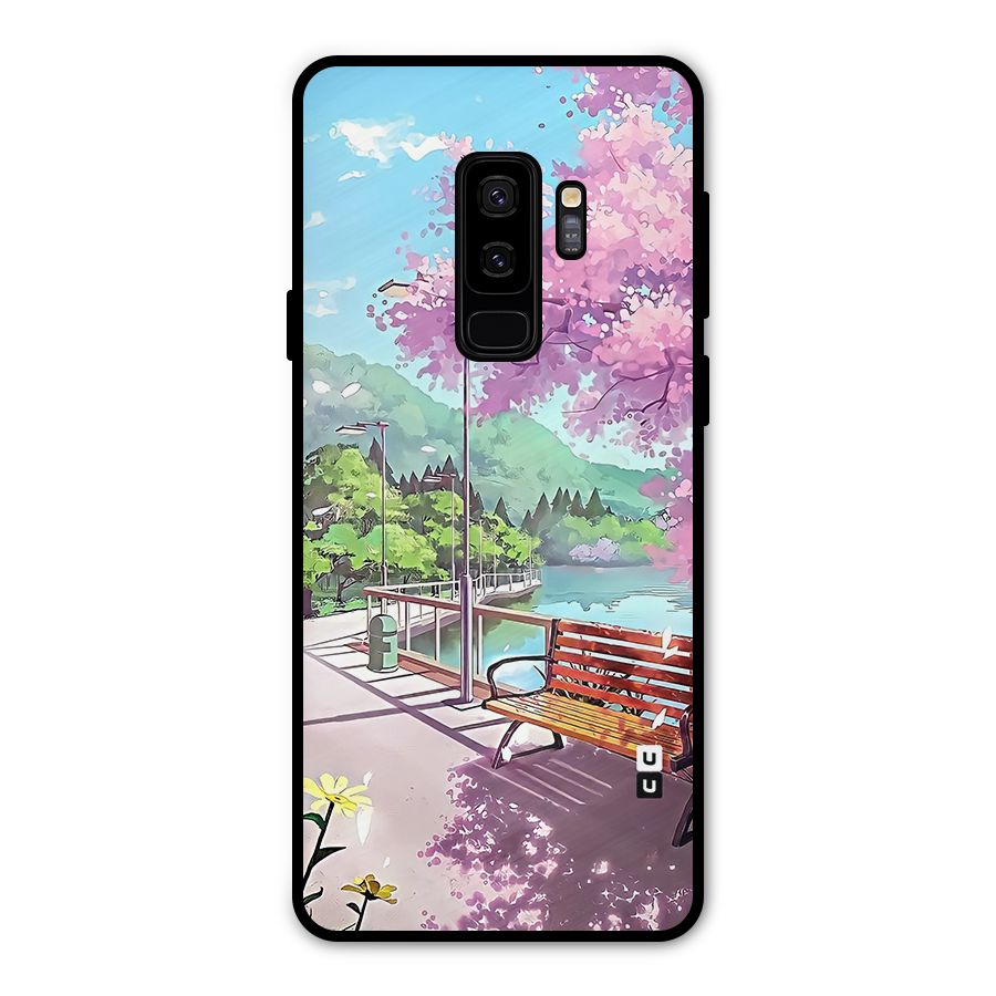 Beautiful Cherry Blossom Landscape Metal Back Case for Galaxy S9 Plus