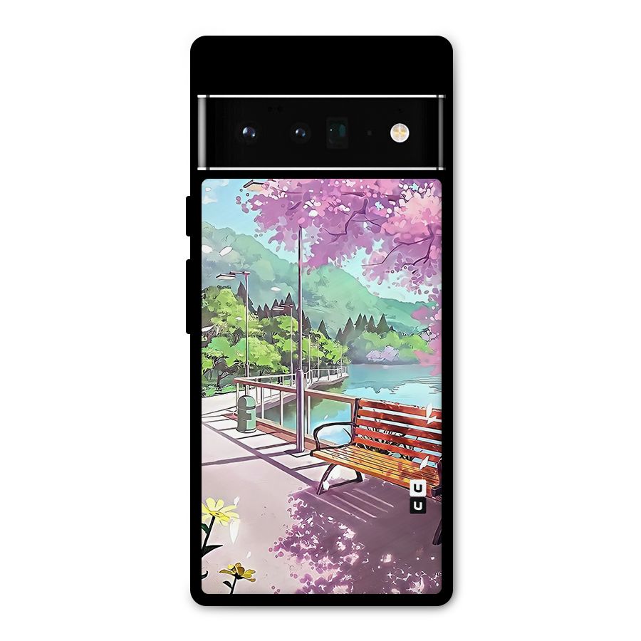 Beautiful Cherry Blossom Landscape Metal Back Case for Google Pixel 6 Pro