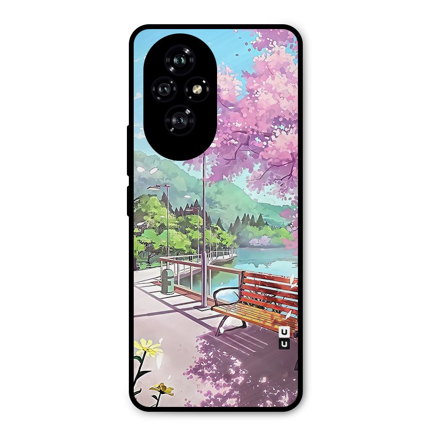 Beautiful Cherry Blossom Landscape Metal Back Case for Honor 200