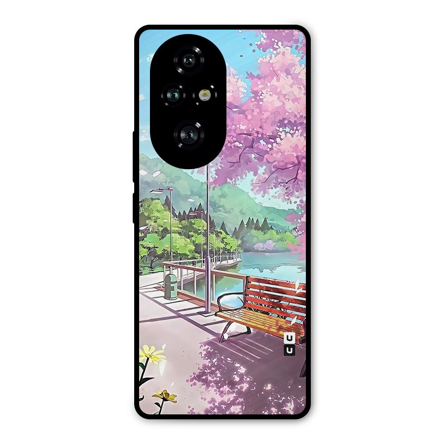 Beautiful Cherry Blossom Landscape Metal Back Case for Honor 200 Pro