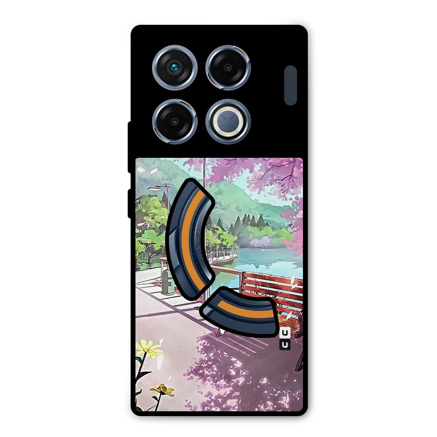 Beautiful Cherry Blossom Landscape Metal Back Case for Infinix GT 20 Pro