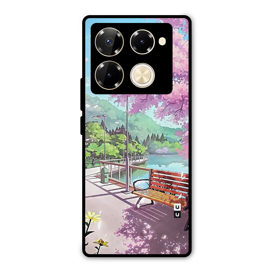 Beautiful Cherry Blossom Landscape Metal Back Case for Infinix Note 40 Pro