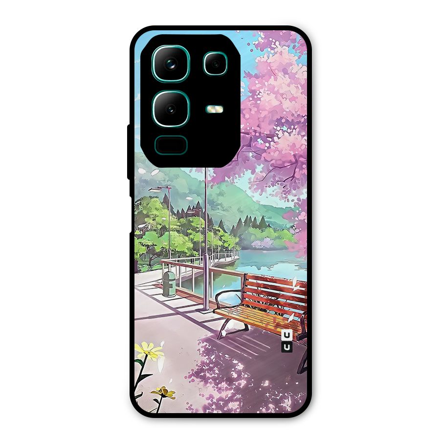 Beautiful Cherry Blossom Landscape Metal Back Case for Infinix Note 50x