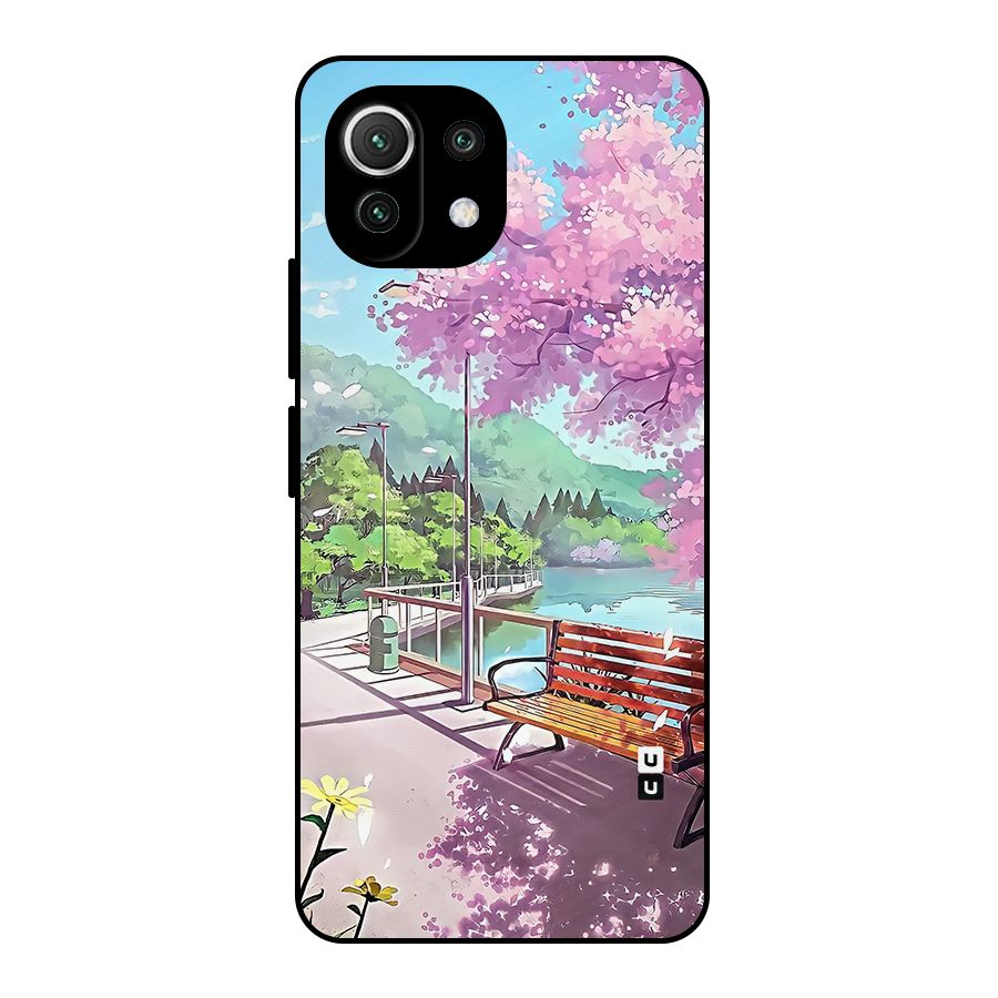 Beautiful Cherry Blossom Landscape Metal Back Case for Mi 11 Lite NE 5G