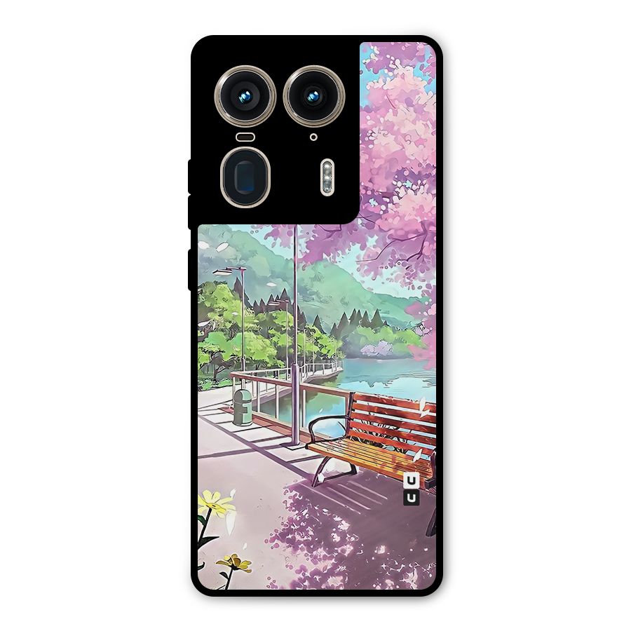 Beautiful Cherry Blossom Landscape Metal Back Case for Motorola Edge 50 Ultra