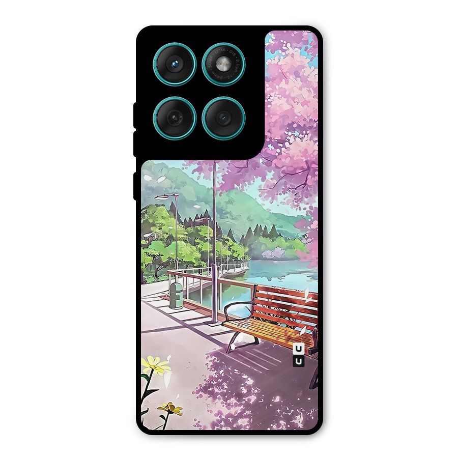 Beautiful Cherry Blossom Landscape Metal Back Case for Motorola Edge 60 Fusion