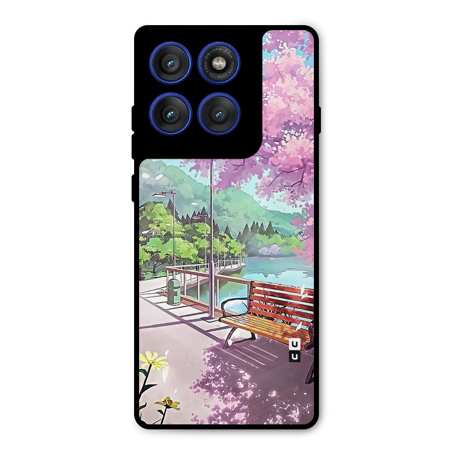 Beautiful Cherry Blossom Landscape Metal Back Case for Motorola Edge 60 Pro