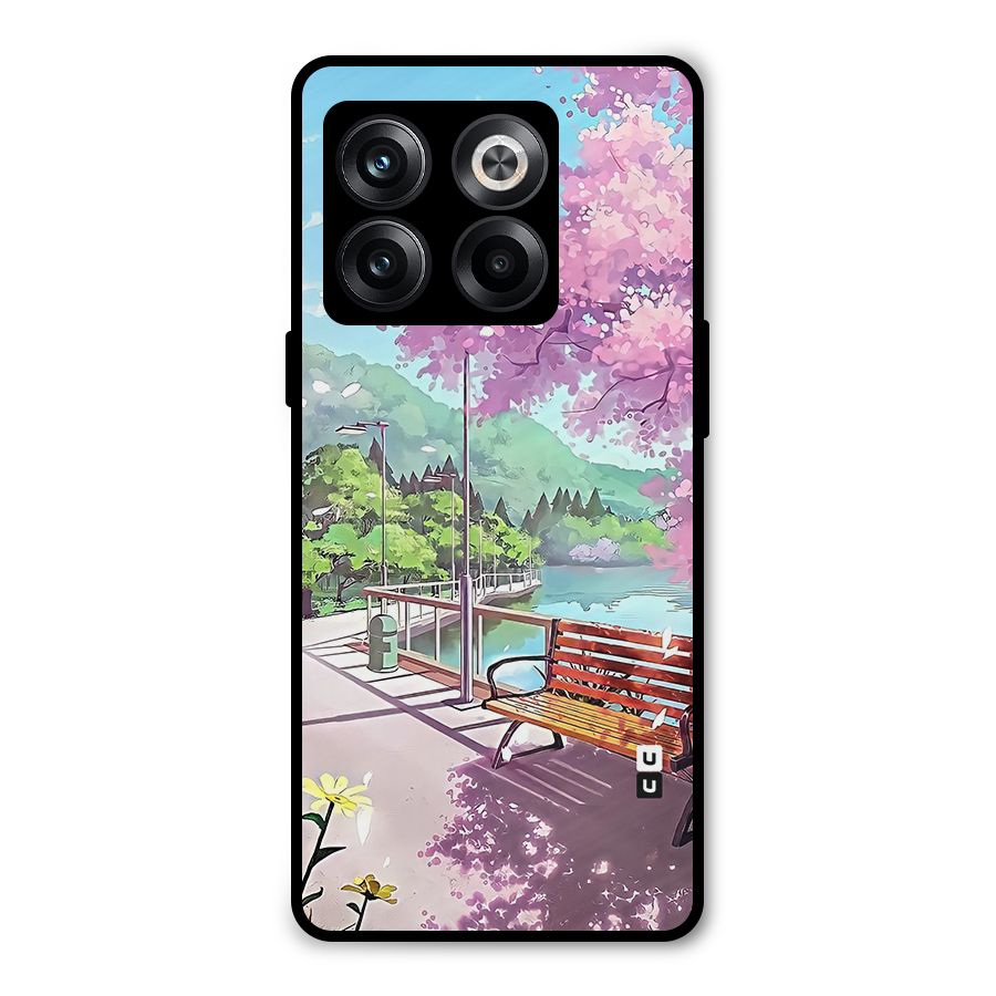 Beautiful Cherry Blossom Landscape Metal Back Case for OnePlus 10T
