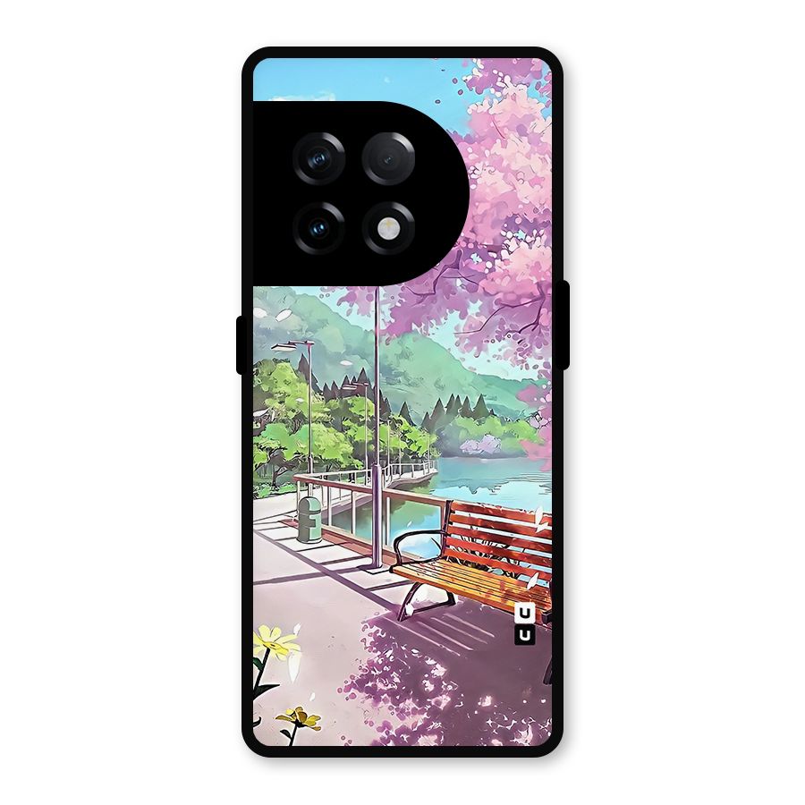 Beautiful Cherry Blossom Landscape Metal Back Case for OnePlus 11R