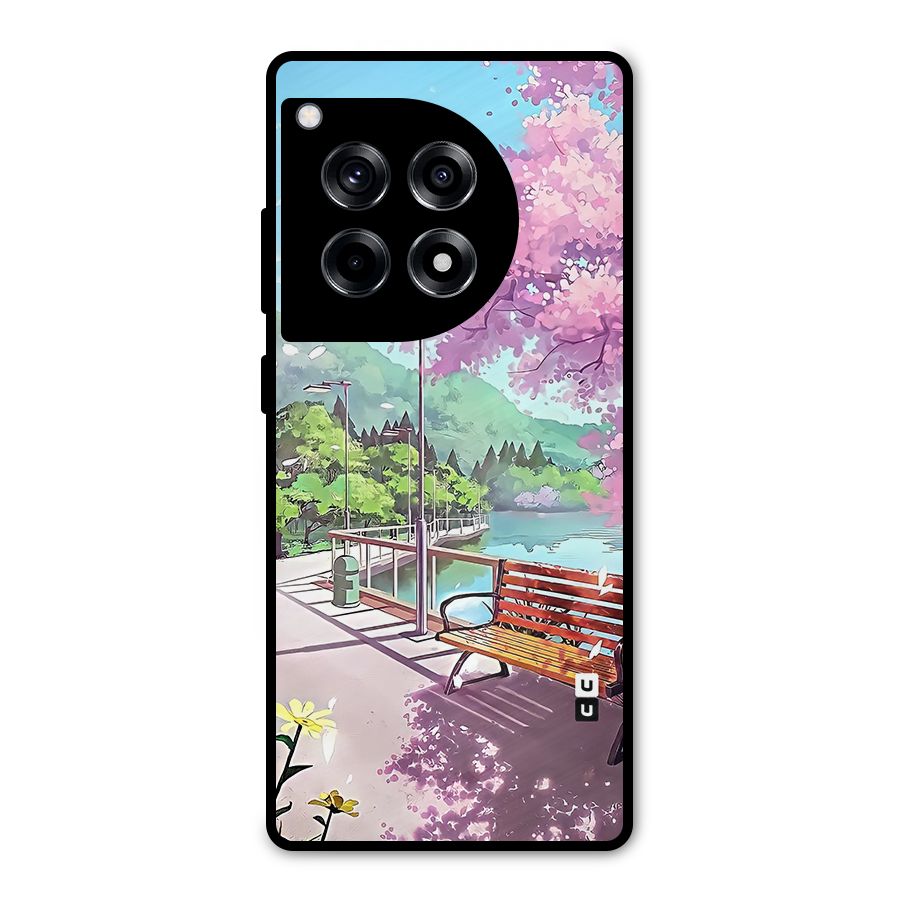 Beautiful Cherry Blossom Landscape Metal Back Case for OnePlus 12R