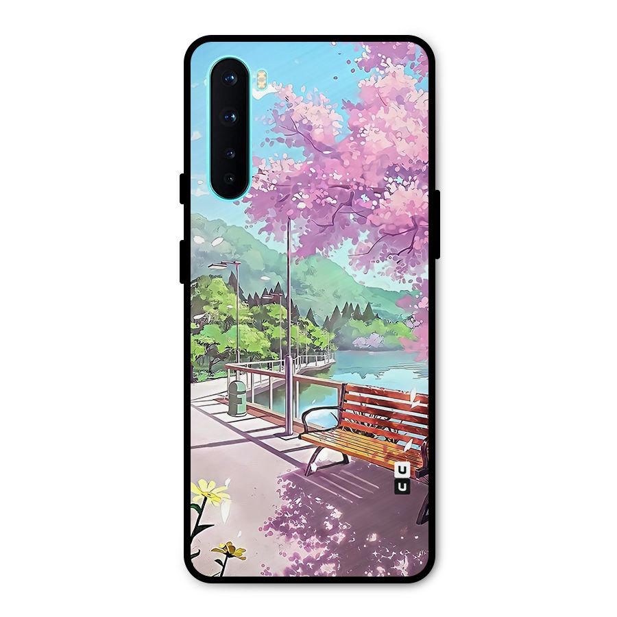 Beautiful Cherry Blossom Landscape Metal Back Case for OnePlus Nord