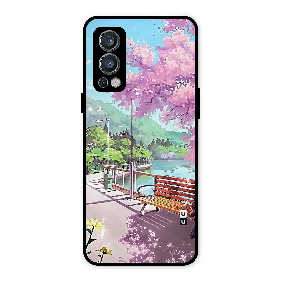 Beautiful Cherry Blossom Landscape Metal Back Case for OnePlus Nord 2 5G