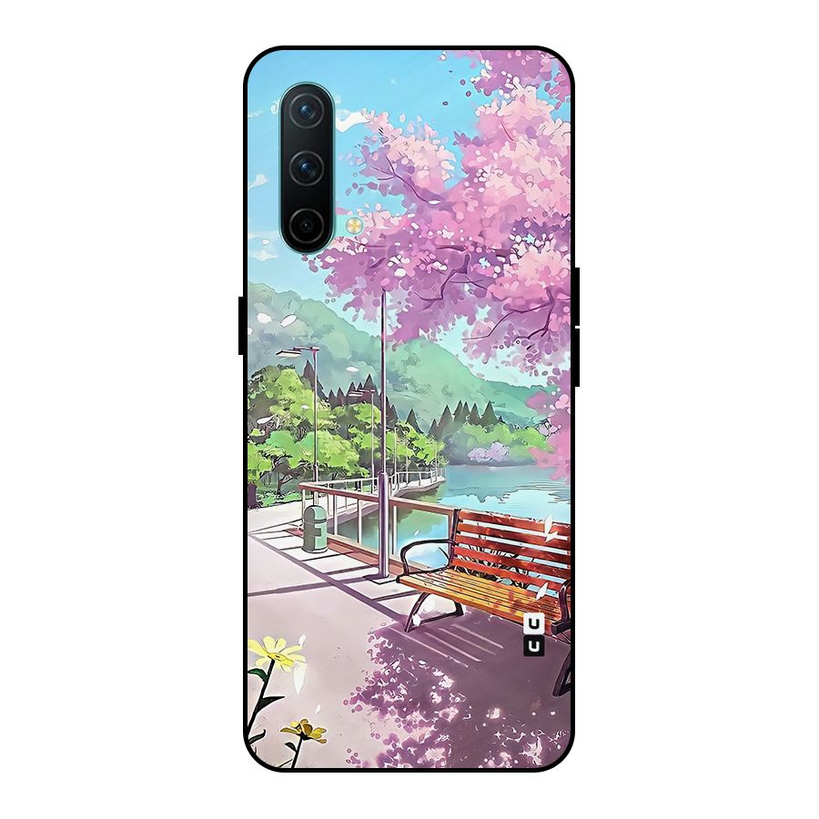 Beautiful Cherry Blossom Landscape Metal Back Case for OnePlus Nord CE 5G