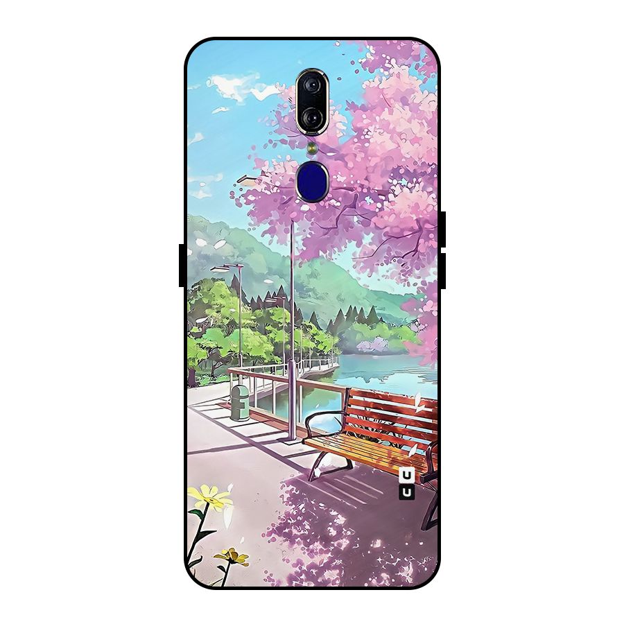 Beautiful Cherry Blossom Landscape Metal Back Case for Oppo F11