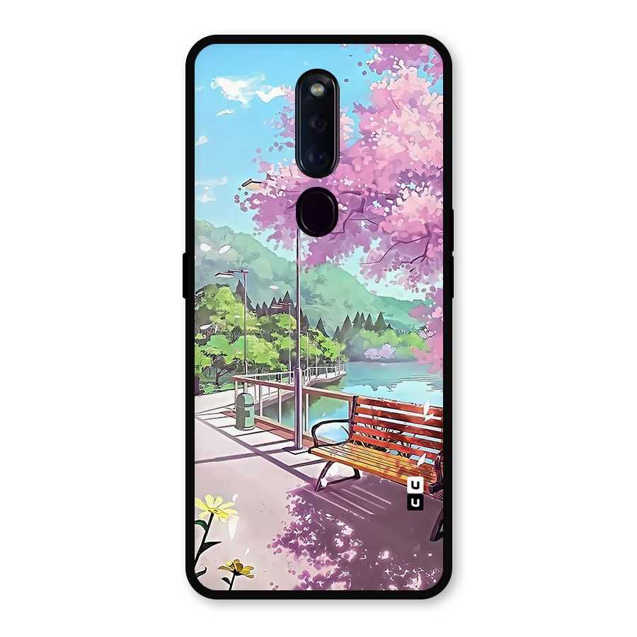 Beautiful Cherry Blossom Landscape Metal Back Case for Oppo F11 Pro