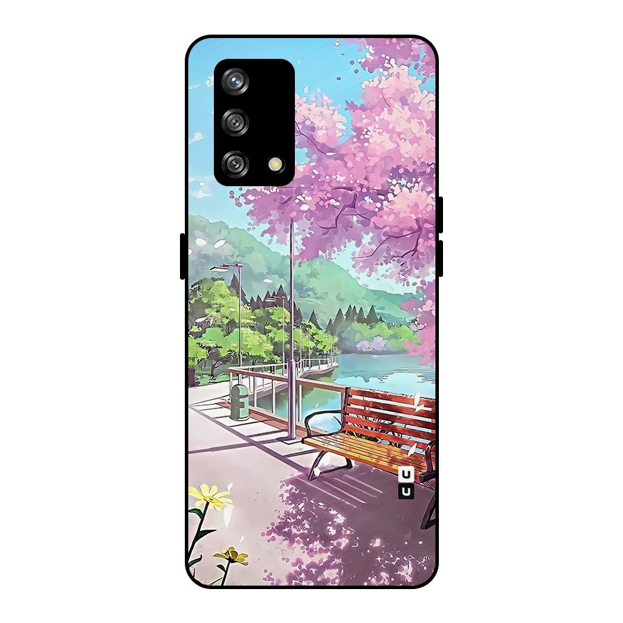 Beautiful Cherry Blossom Landscape Metal Back Case for Oppo F19