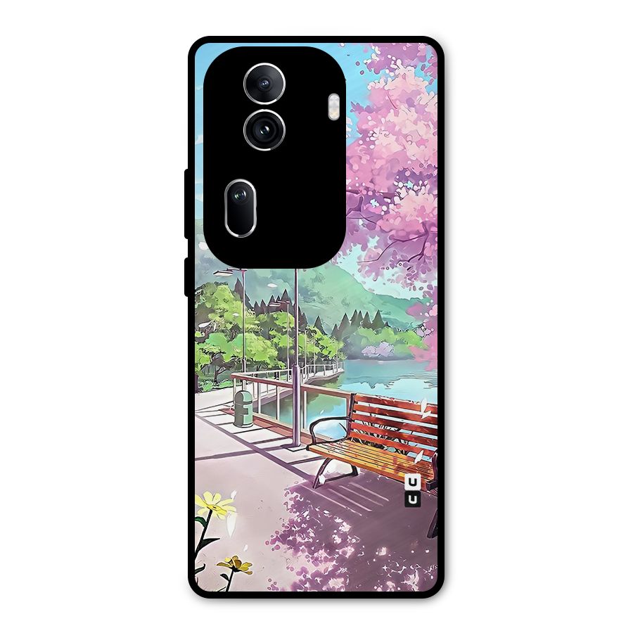 Beautiful Cherry Blossom Landscape Metal Back Case for Oppo Reno11 Pro 5G