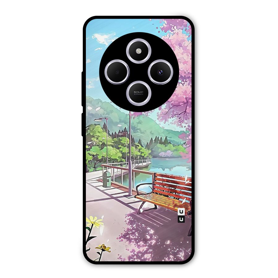 Beautiful Cherry Blossom Landscape Metal Back Case for Poco C75 5G