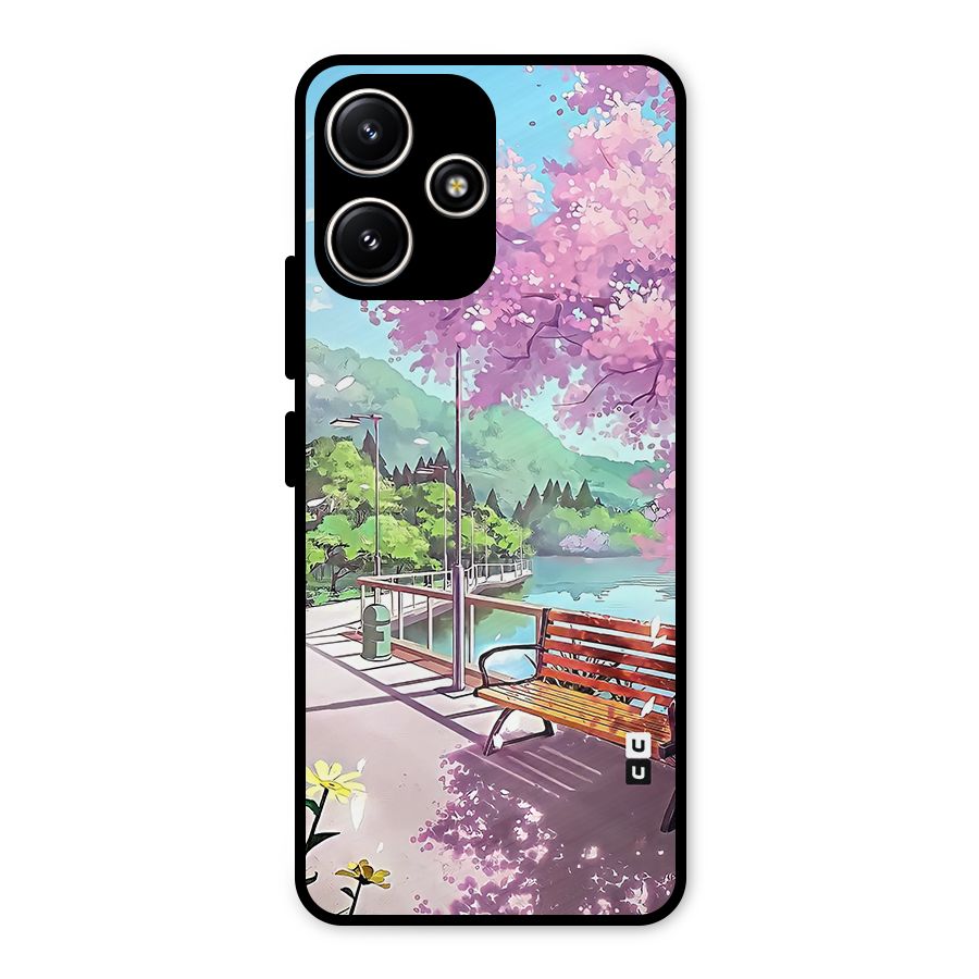 Beautiful Cherry Blossom Landscape Metal Back Case for Poco M6 Pro