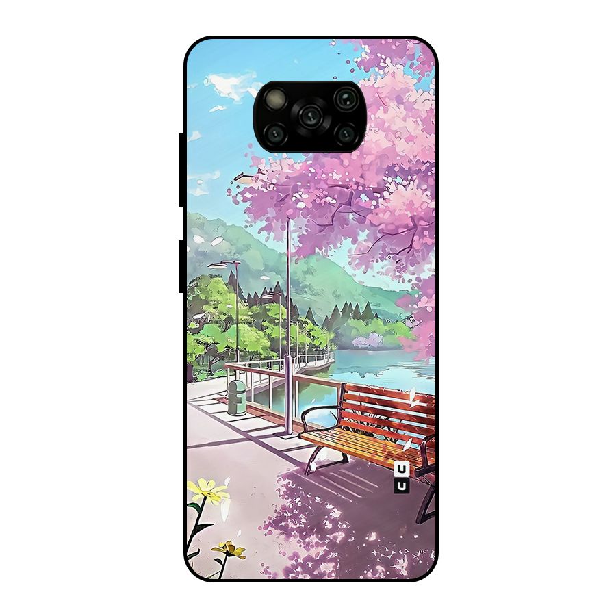 Beautiful Cherry Blossom Landscape Metal Back Case for Poco X3