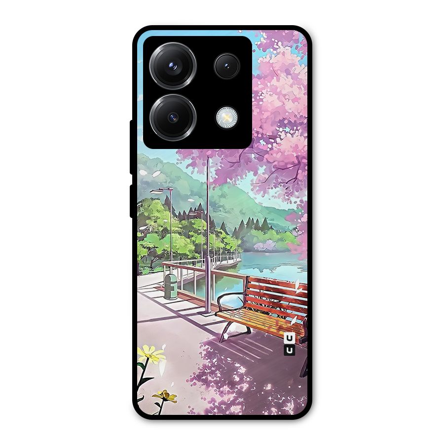 Beautiful Cherry Blossom Landscape Metal Back Case for Poco X6