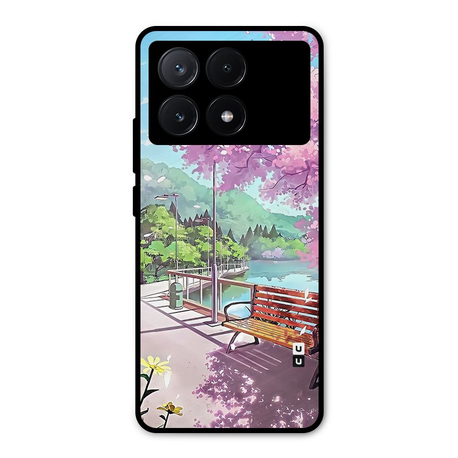 Beautiful Cherry Blossom Landscape Metal Back Case for Poco X6 Pro