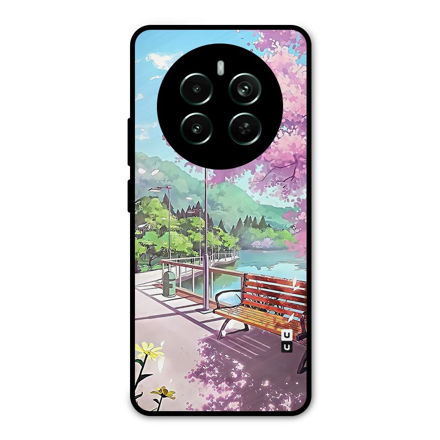 Beautiful Cherry Blossom Landscape Metal Back Case for Realme 12 Pro Plus