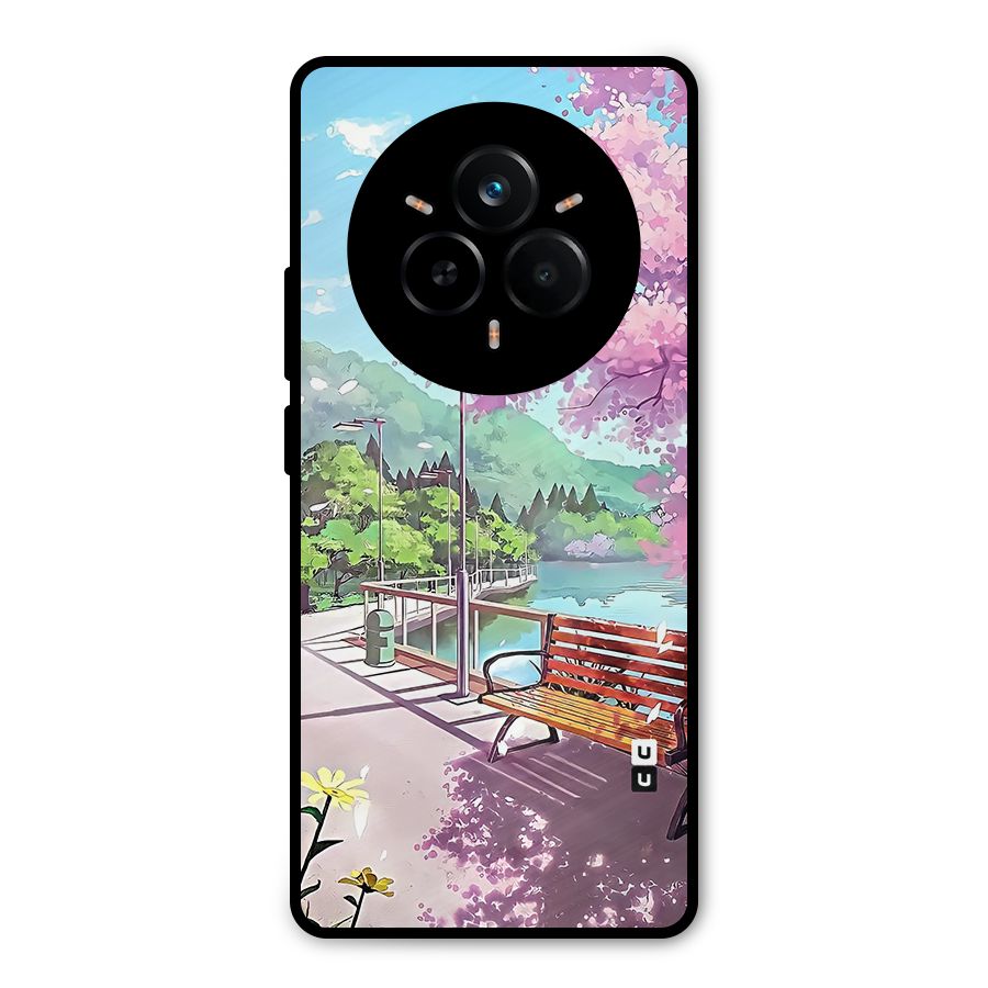 Beautiful Cherry Blossom Landscape Metal Back Case for Realme 14 Pro