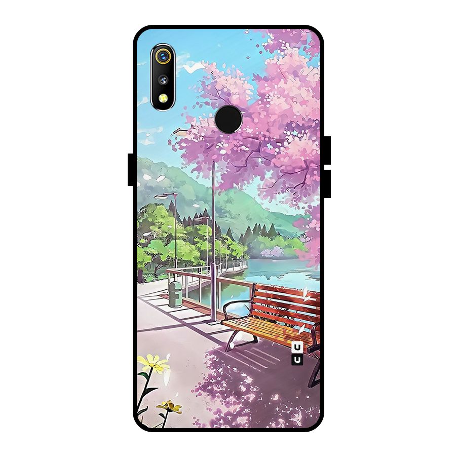Beautiful Cherry Blossom Landscape Metal Back Case for Realme 3i