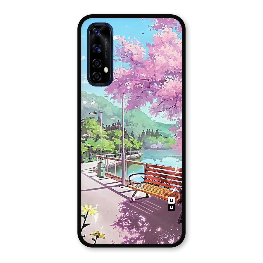 Beautiful Cherry Blossom Landscape Metal Back Case for Realme 7