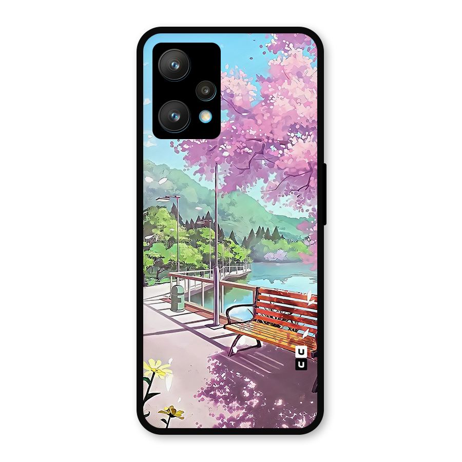 Beautiful Cherry Blossom Landscape Metal Back Case for Realme 9