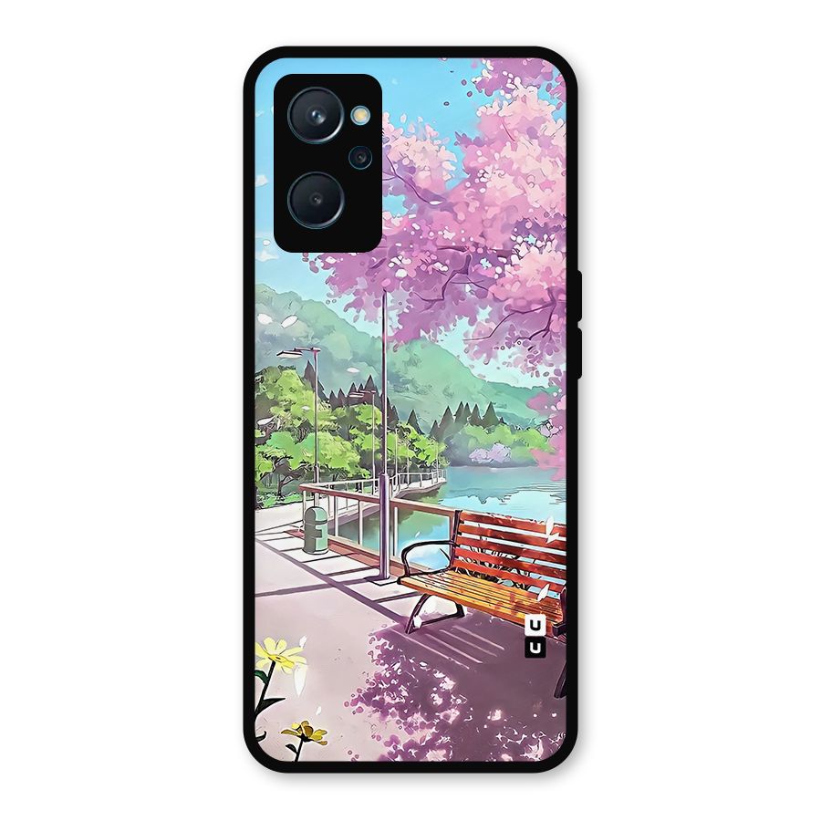 Beautiful Cherry Blossom Landscape Metal Back Case for Realme 9i