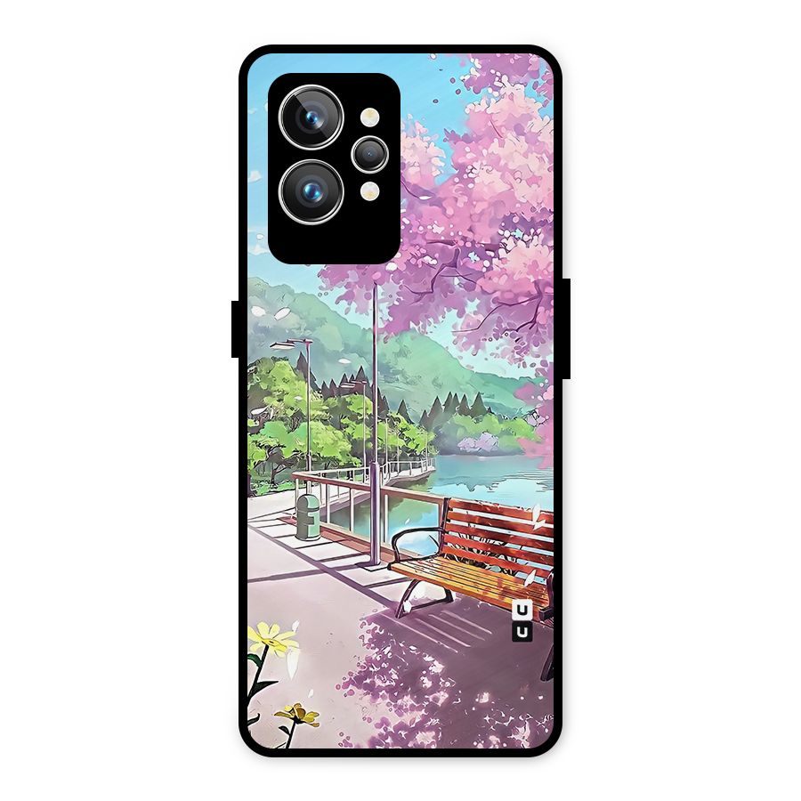 Beautiful Cherry Blossom Landscape Metal Back Case for Realme GT2 Pro