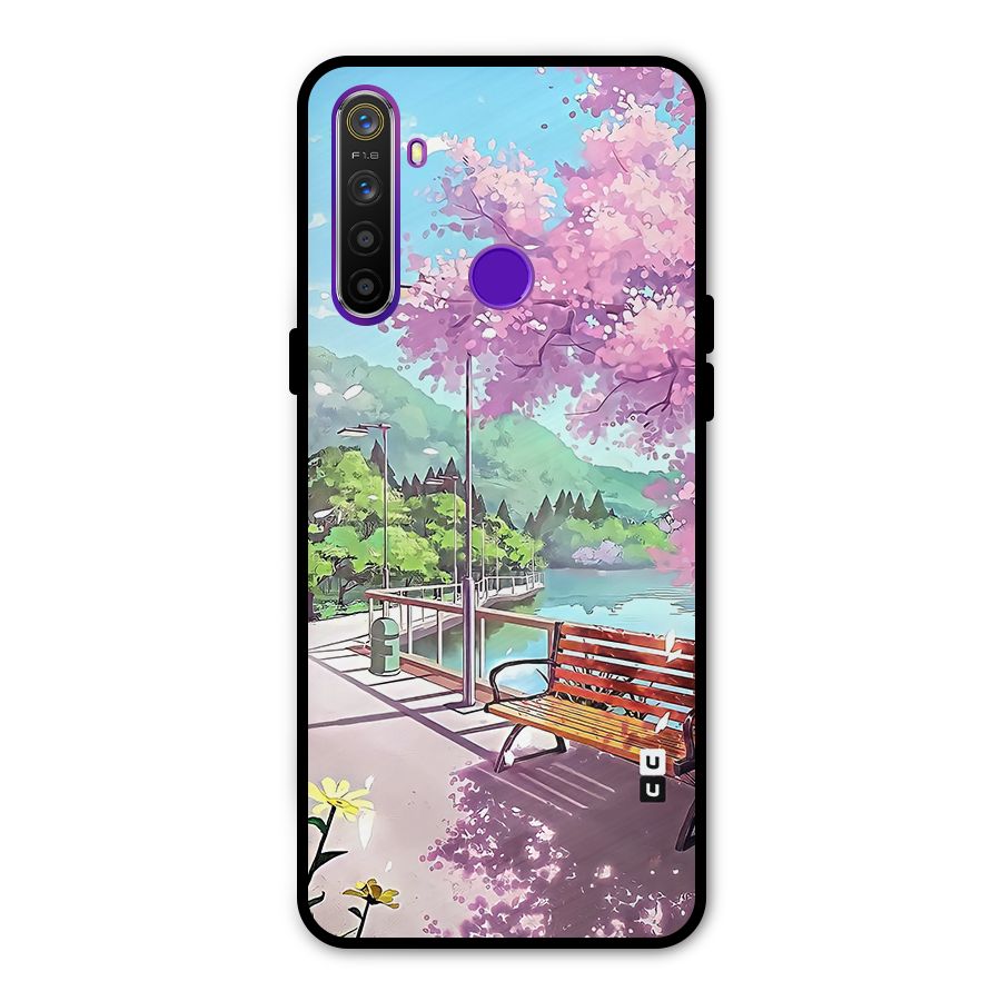 Beautiful Cherry Blossom Landscape Metal Back Case for Realme Narzo 10