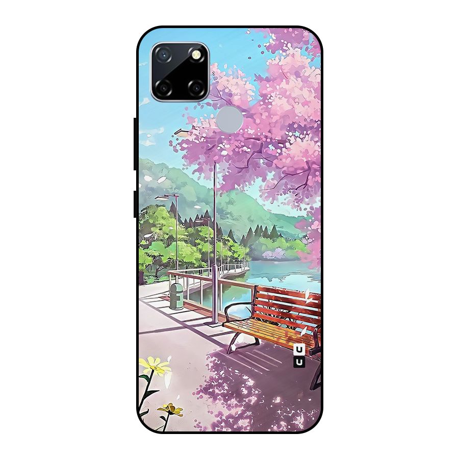 Beautiful Cherry Blossom Landscape Metal Back Case for Realme Narzo 20