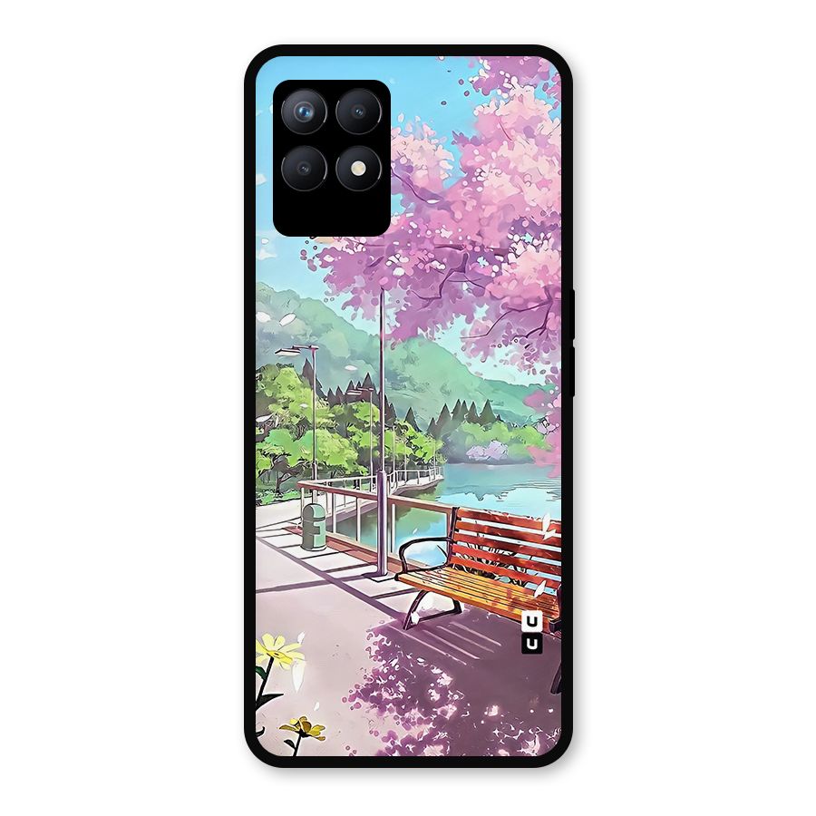 Beautiful Cherry Blossom Landscape Metal Back Case for Realme Narzo 50