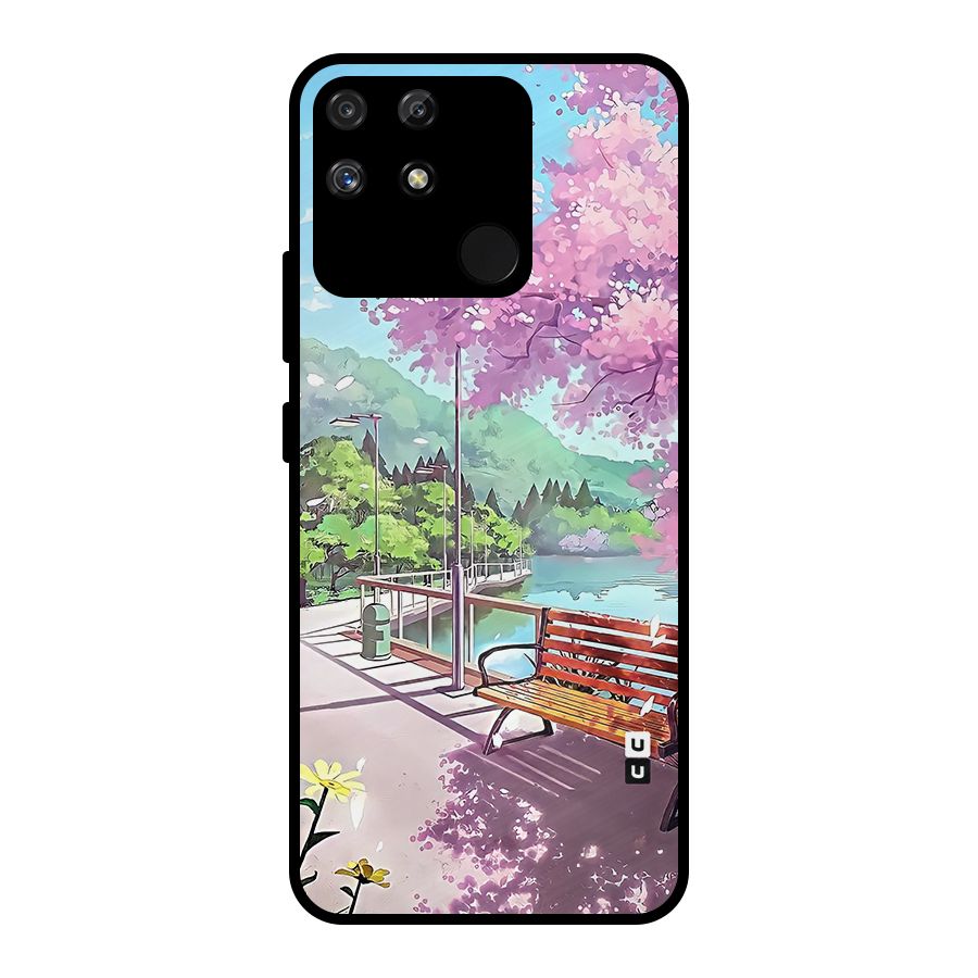 Beautiful Cherry Blossom Landscape Metal Back Case for Realme Narzo 50A