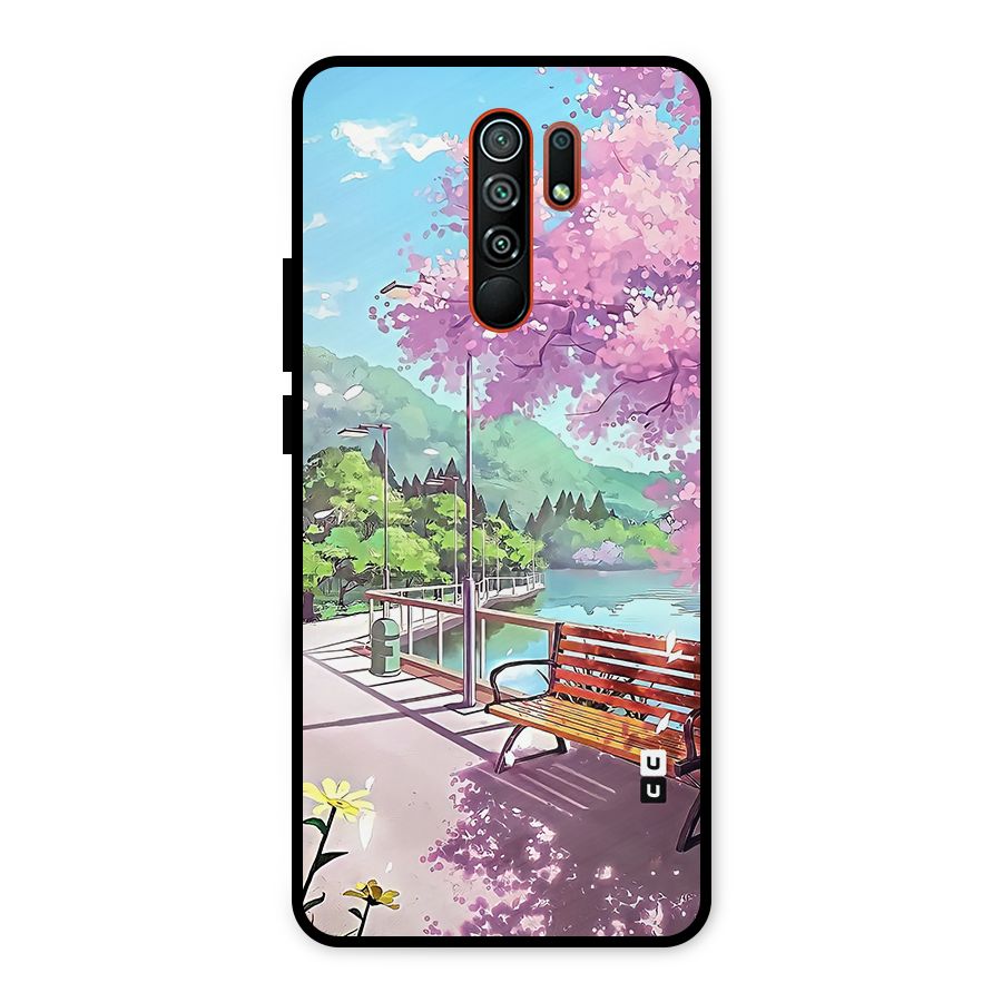 Beautiful Cherry Blossom Landscape Metal Back Case for Redmi 9 Prime