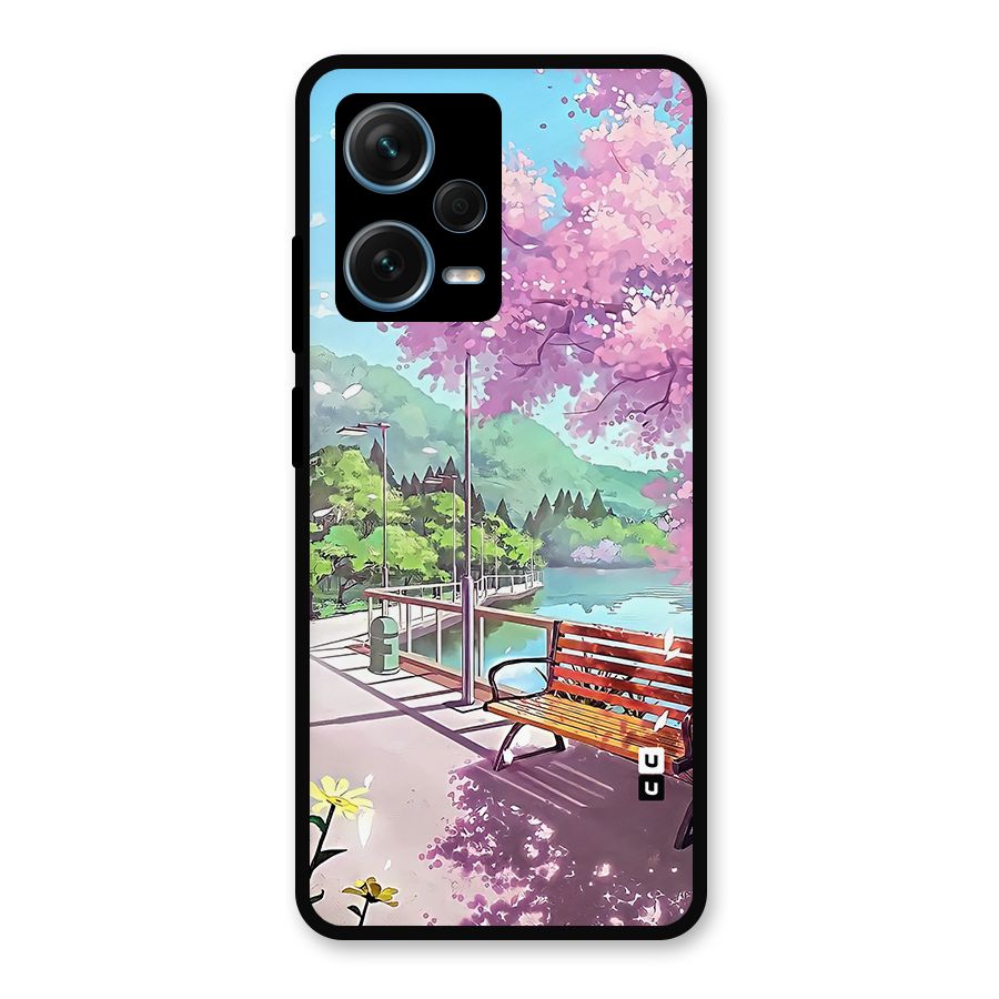 Beautiful Cherry Blossom Landscape Metal Back Case for Redmi Note 12 Pro Plus 5G