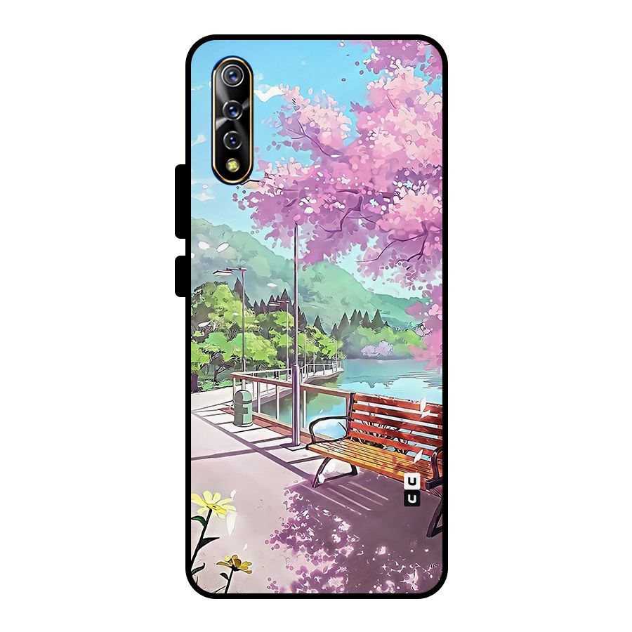 Beautiful Cherry Blossom Landscape Metal Back Case for Vivo S1