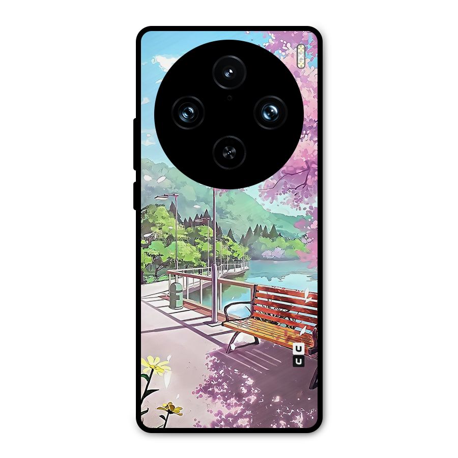 Beautiful Cherry Blossom Landscape Metal Back Case for Vivo X100 Pro
