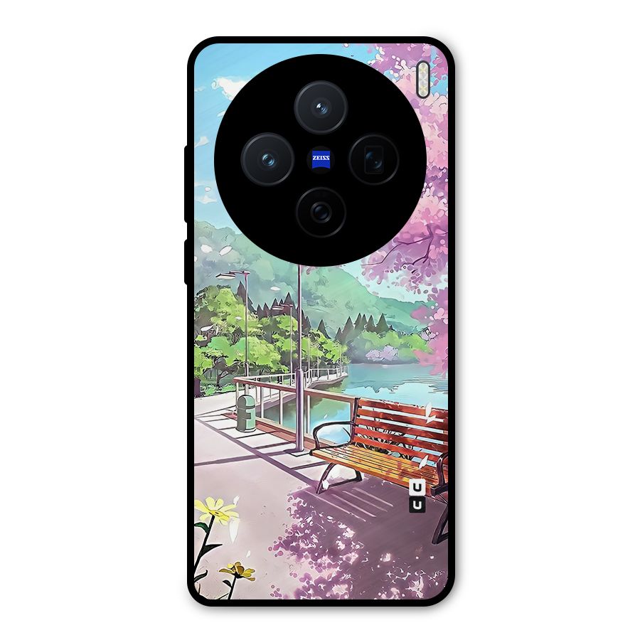 Beautiful Cherry Blossom Landscape Metal Back Case for Vivo X200