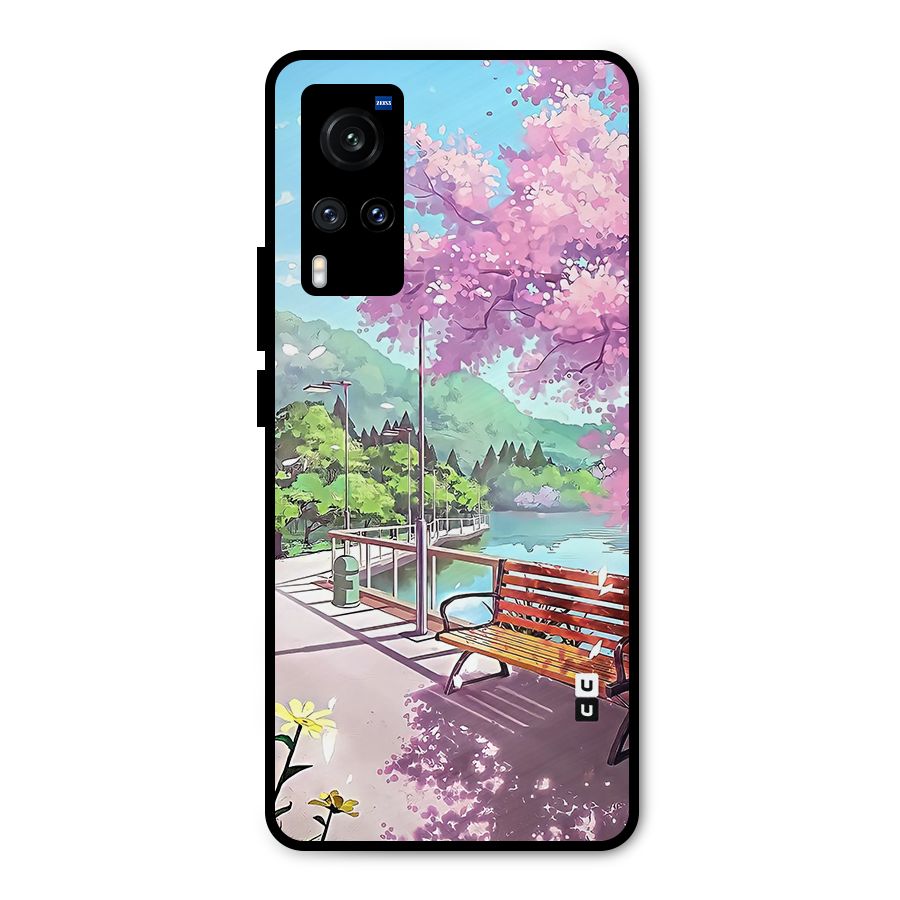 Beautiful Cherry Blossom Landscape Metal Back Case for Vivo X60