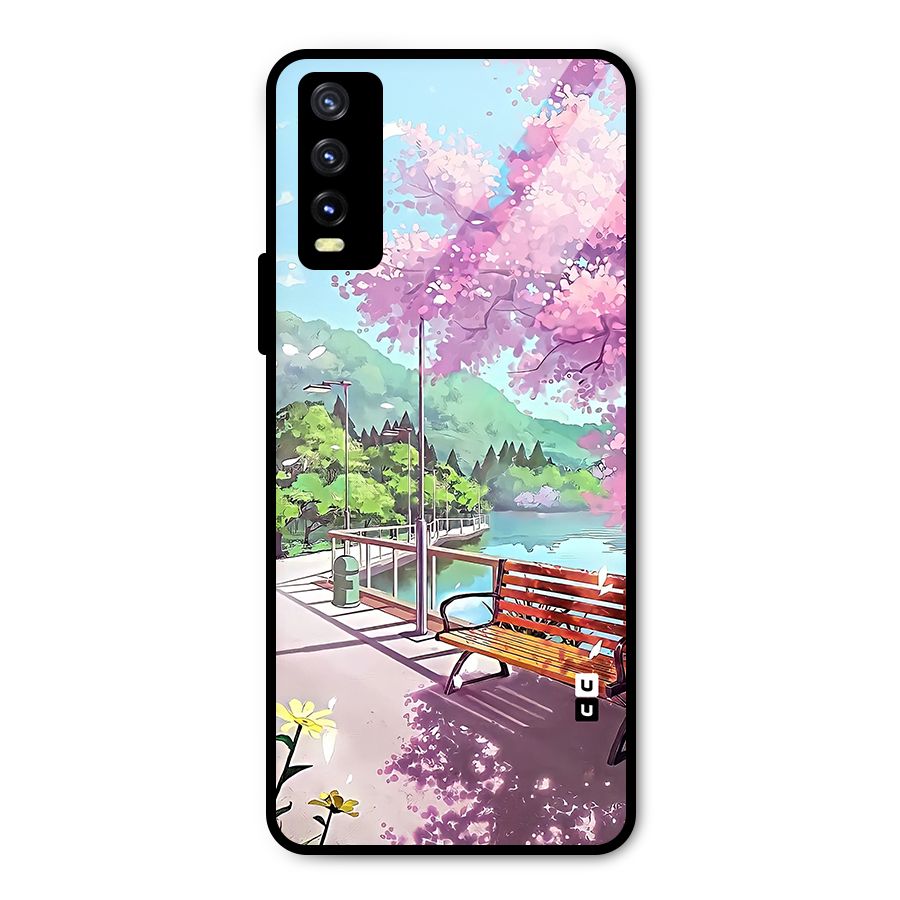 Beautiful Cherry Blossom Landscape Metal Back Case for Vivo Y20