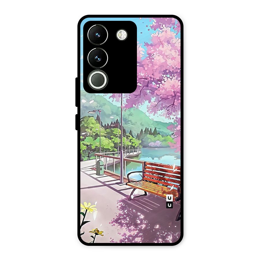 Beautiful Cherry Blossom Landscape Metal Back Case for Vivo Y200