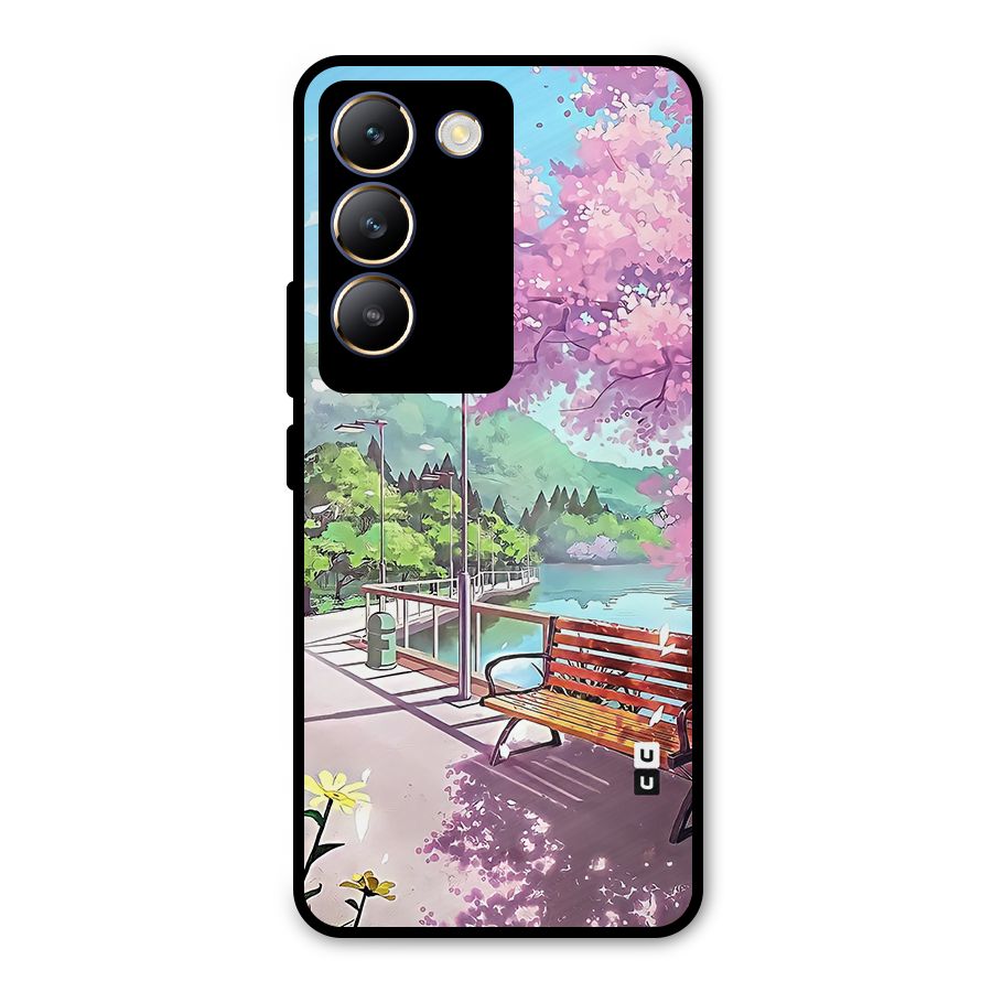 Beautiful Cherry Blossom Landscape Metal Back Case for Vivo Y200e