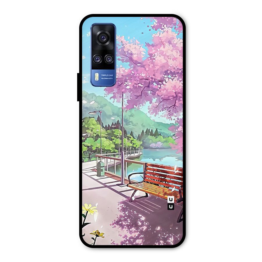 Beautiful Cherry Blossom Landscape Metal Back Case for Vivo Y31